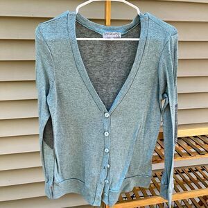 DAYDREAMER Teal Button up Cardigan soft comfy elbow pad lightweight stretchy